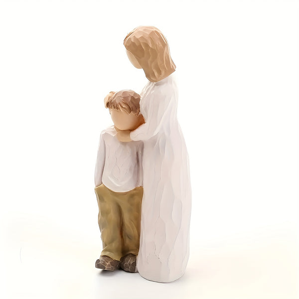 Resin Mother and Child Figurine - Elegant Indoor Collectible Sculpture, Versatile Decor for Various Room Types, Ideal Gift for Mother's Day, Home Accents, No Electricity Required