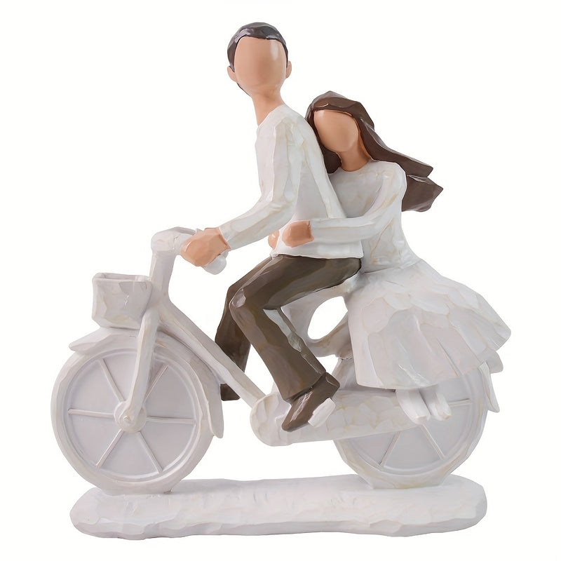 Resin Sculpture Willow Carving Bicycle Couple Valentine's Day Gift Ornaments Decoration