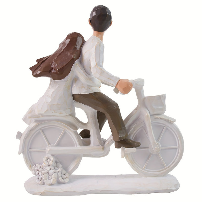 Resin Sculpture Willow Carving Bicycle Couple Valentine's Day Gift Ornaments Decoration