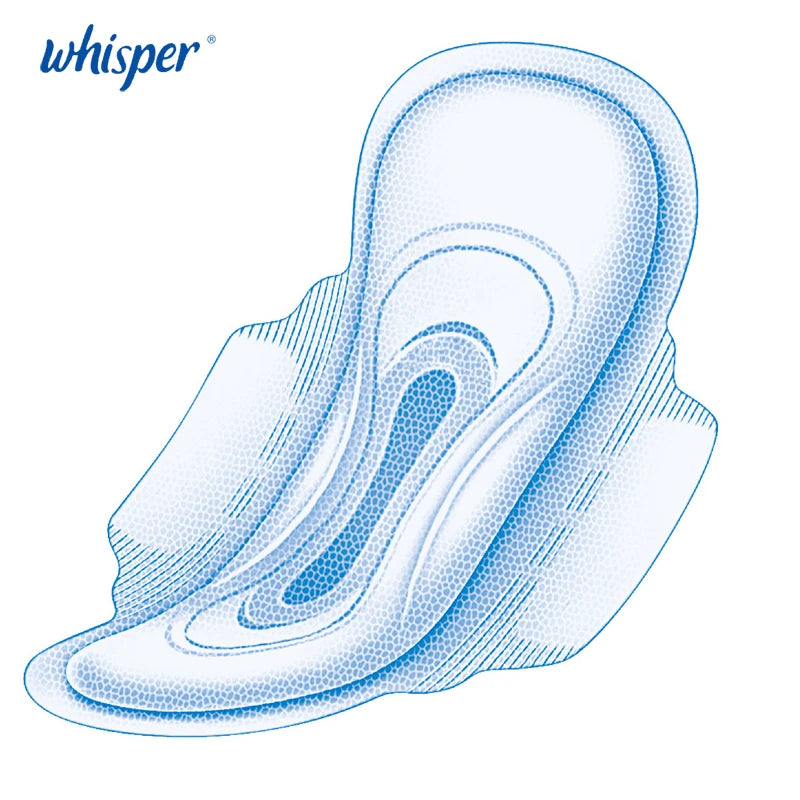 Whisper Lady Soft Mesh Menstrual Pads Ultra Thin Sanitary Pad With Wings Day Heavy Flow 284mm 12pads/pack