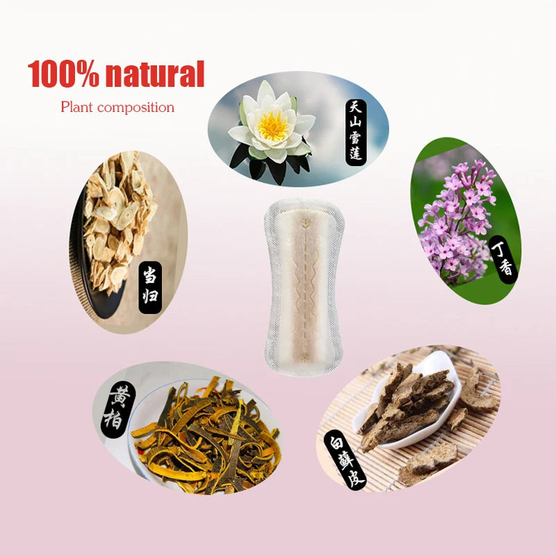 5/10pc Chinese Herbal Gynecological Pads Medicine Tampons Vaginal Infection Silver-ion Gynecol Cure Care Medicated Sanitary Pads