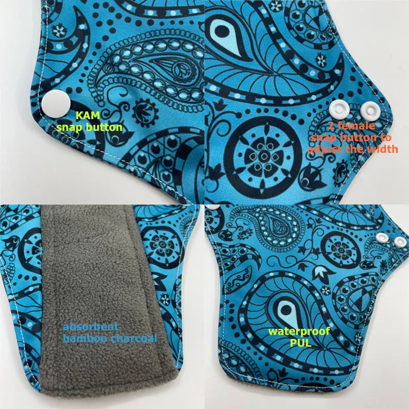 [LECY ECO LIFE]Reusable cloth menstrual pads bamboo charcoal fleece inner lady Flamingo printed waterproof Mummy pads for Women