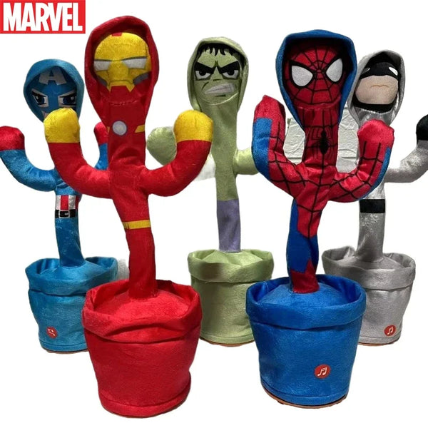 Hot Sales Disney Marvel Spiderman Talking Toy Avengers Iron Man Dancing Cactus Doll Speak Sound Record Repeat Toy Kids Gift