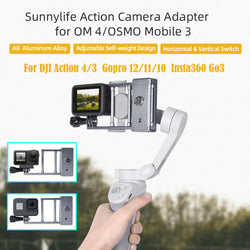 DJI Osmo Mobile 6 5 4 Mount Plate Adapter Handheld Gimbal Stabilizer For DJI Action 4 3 Gopro 12 11 9 8 7 6 Camera Insta360 Flow