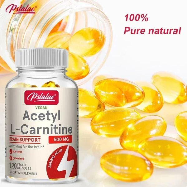 Natural Premium Acetyl-L-Carnitine Capsules - Nootropic Brain Supplement - Supports Energy Production and Metabolism