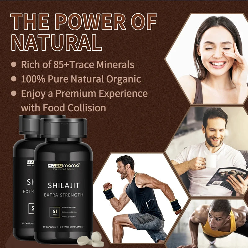 Powerful High Purity Shilajit Mineral Supplements Natural Organic Shilajit Erection Pill Improve Performance and Increase Size