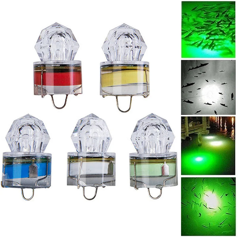 FLYSAND LED Fishing Lamp Underwater Diamond Shape Flash Light Attracting Squid Fishing Lure Tackle Fishing Tools