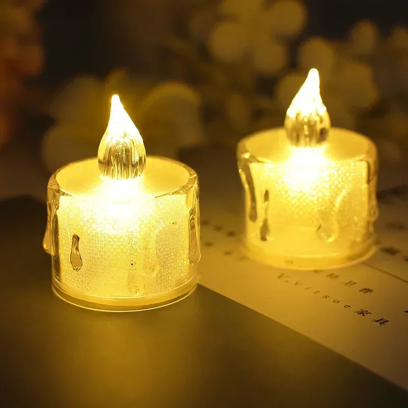 6/1Pcs Flameless LED Candle Simulation Tea Lights Birthday Wedding Fake Electric Candles Christmas Party Decoration Table Lamp