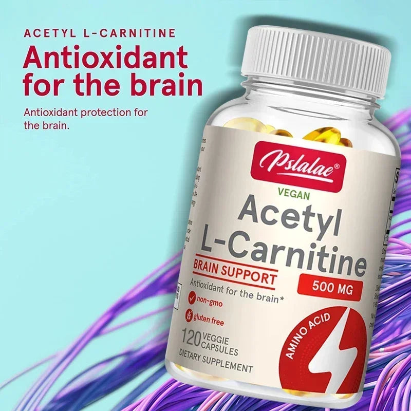 Natural Premium Acetyl-L-Carnitine Capsules - Nootropic Brain Supplement - Supports Energy Production and Metabolism