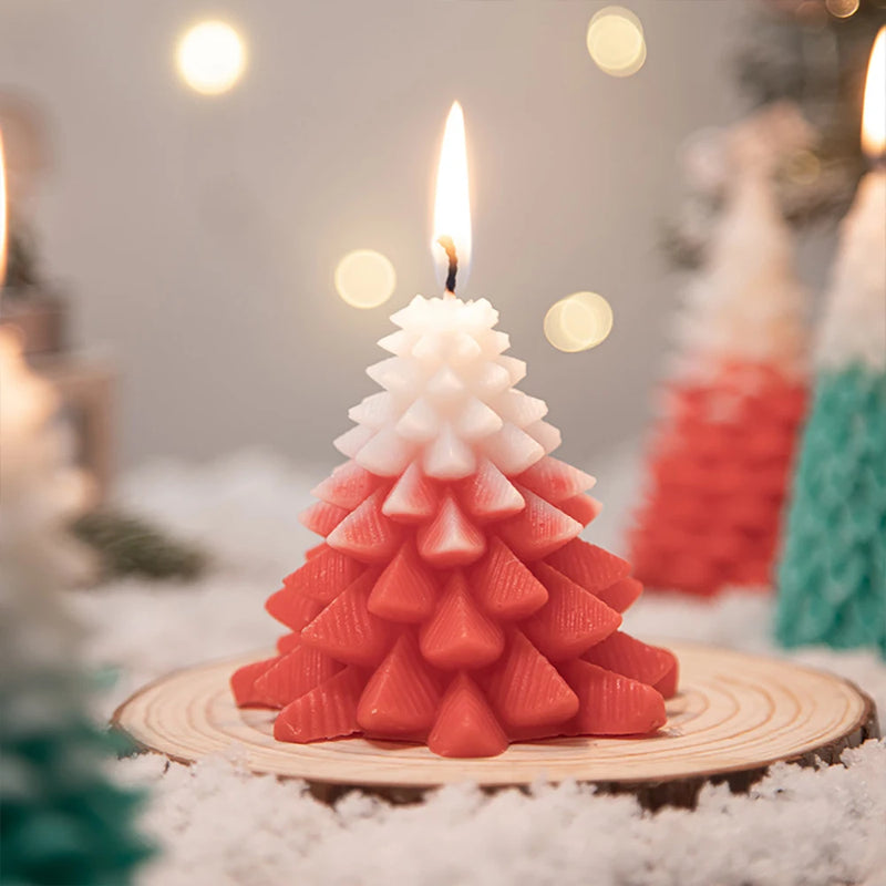 Christmas Scented Candle Christmas Tree Shaped Candle Decoration for Christmas Festival Gifts Home Living Room Decoration Candle