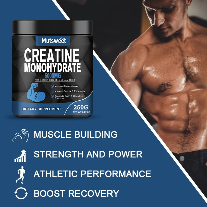 Monohydrate Creatine 5000mg Body Builder Energy Performance Keto-Friendly Whey Proteins for Muscle Health Non-GMO Gluten-Free