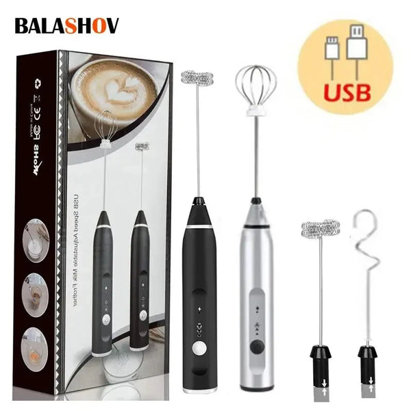 Portable Electric Milk Frothers Handheld Blender USB Mini Coffee Maker Whisk Mixer Cappuccino Cream Egg Beater Food Blender