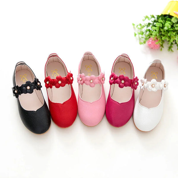 Dancing Shoes Kids Princess Shoes Girls Soft Bottom Breathable Leather Footwear  Students Non-slip Performance Footwear