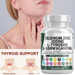 Thyroid Support Supplement for Men and Women - Promotes Thyroid Health and Metabolism - With Iodine, Zinc and Selenium