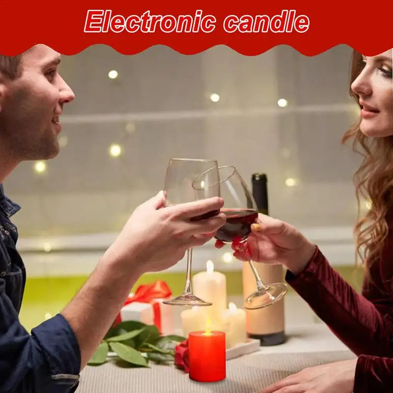 Moving Wick Candles Red Battery Power Flickering Candle Fake Candles for Christmas Wedding Centerpiece LED Candles Home