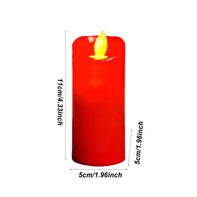 Moving Wick Candles Red Battery Power Flickering Candle Fake Candles for Christmas Wedding Centerpiece LED Candles Home