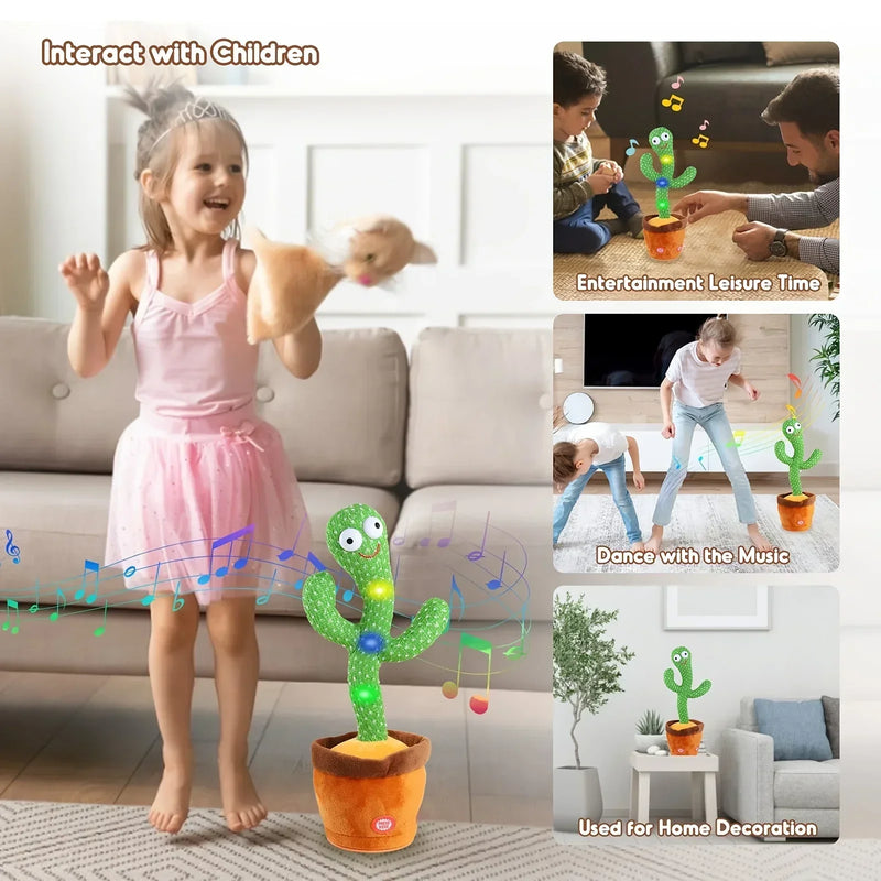 A talking cactus toy that can be charged, recorded, and repeated. Suitable for Spanish, English, and Arabic  voice changer