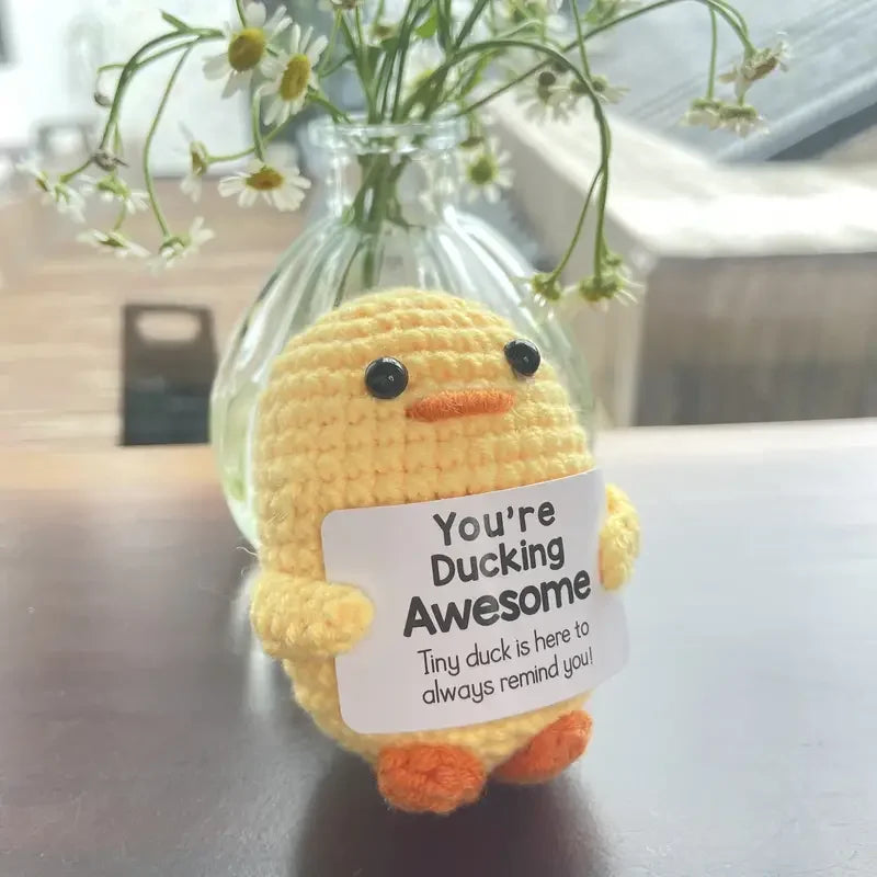 Charming Hand-Crocheted Yellow Duck Figurine - Perfect for Party Favors, Home Decor, Valentine's Day, Birthdays & More