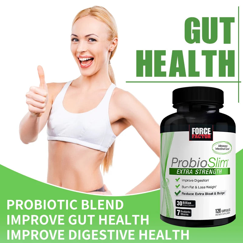 Probiotic Supplement with 30 Billion Colony Forming Units (CFU) and Green Tea Extract for Gut Health, Bloating and Gas Relief