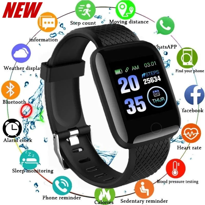 New 116plus Smart Watch Men Women Full Touch Screen Sport Fitness Watch Man IP67 Waterproof Bluetooth For Android IOS Smartwatch