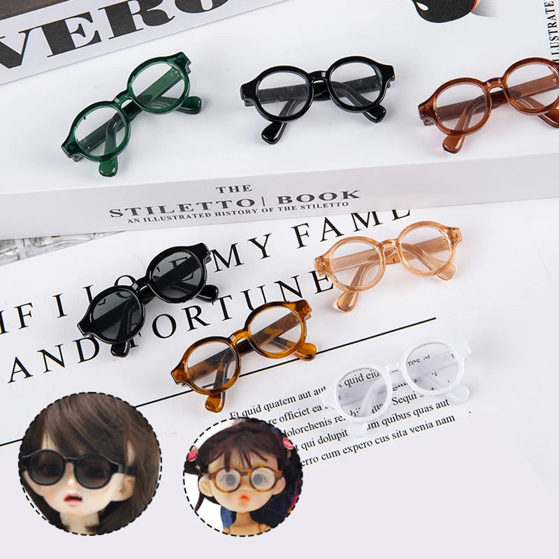 Hot sale 4.5cm Mini Cute Glasses for 1/6 1/8 1/12 Dolls  Toy Doll Accessories Gift