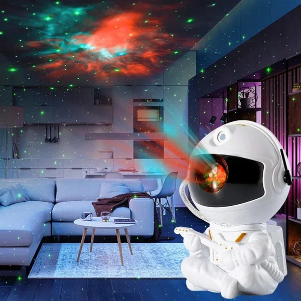 Galaxy LED Projector – Astronaut Night Light, Starry Nebula Ceiling, Home Decor.