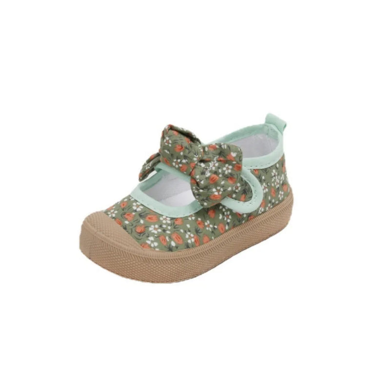 Kids Canvas Casual Shoes - Breathable, Anti-Slip, Floral Design