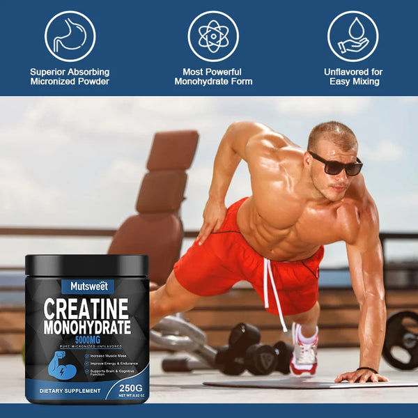 Monohydrate Creatine 5000mg Body Builder Energy Performance Keto-Friendly Whey Proteins for Muscle Health Non-GMO Gluten-Free