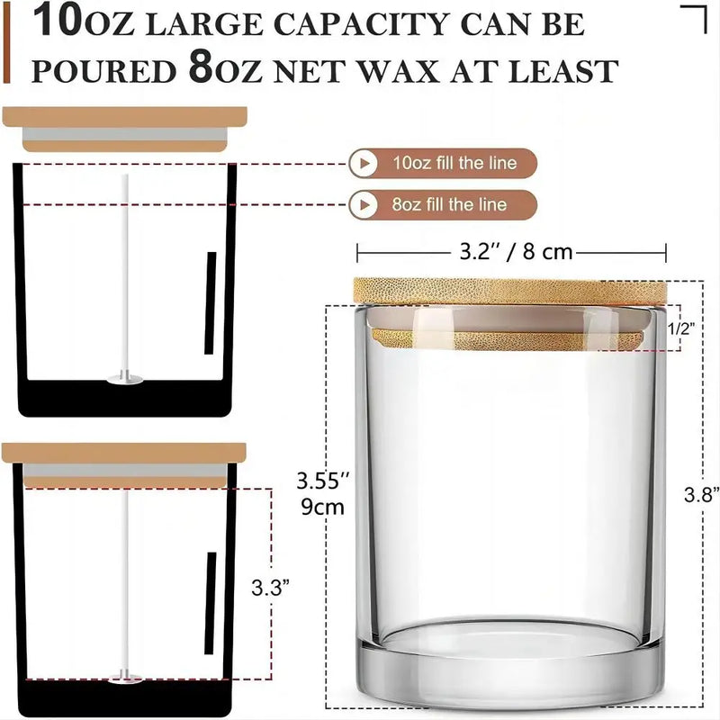 72 PCS 10oz Wholesale Candle Jars with Lids Empty Candle Jars for Making Candles Thick Glass Candle Jars for Hand Candle Making