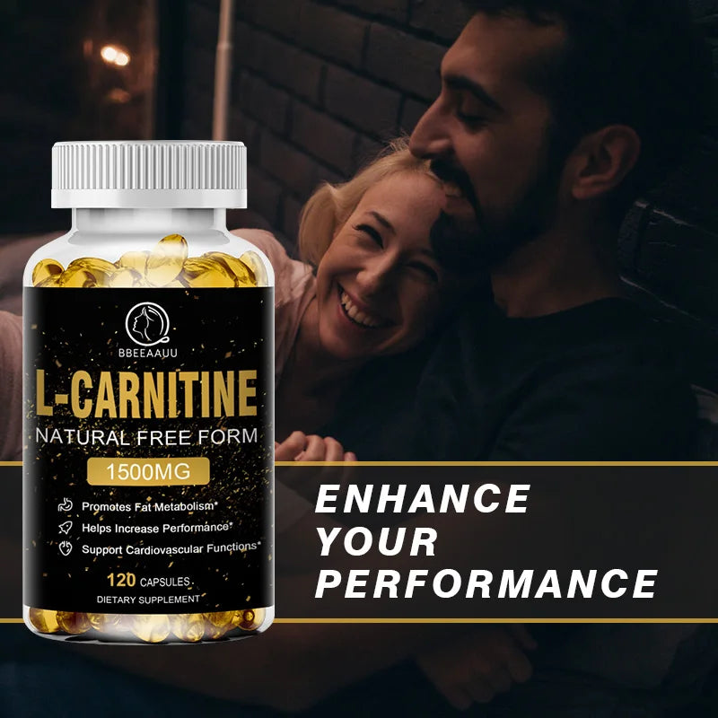 BBEEAAUU L-Carnitine Capsules Burner Fat Fat Burning Support Energy Grow Muscles Promote Metabolism Sport Supplement Health Diet