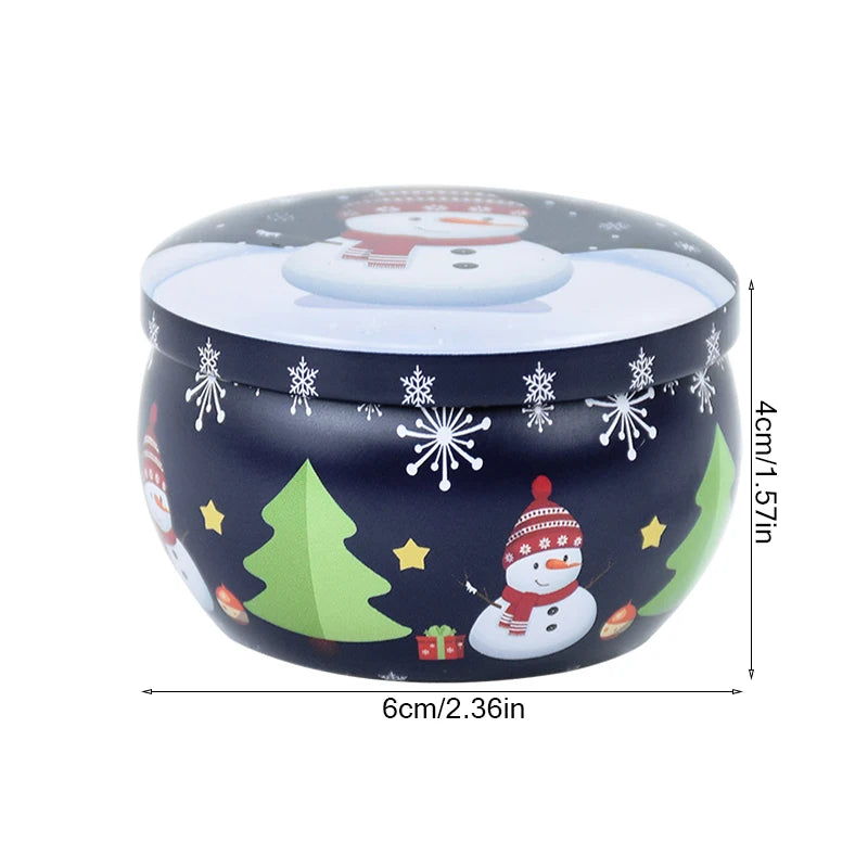 1pcs Christmas Aromatherapy Candles Santa Claus Snowmen Tin Cans Candle Christmas Decoration For Home Xmas New Year 2024 Navidad