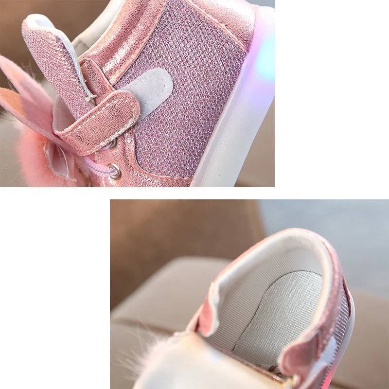 Children's Led Sneakers Girls Glowing Kids Shoes for Girls Luminous Girls Sneakers Baby Kid Shoes with Backlight Sole