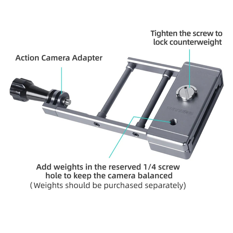 DJI Osmo Mobile 6 5 4 Mount Plate Adapter Handheld Gimbal Stabilizer For DJI Action 4 3 Gopro 12 11 9 8 7 6 Camera Insta360 Flow