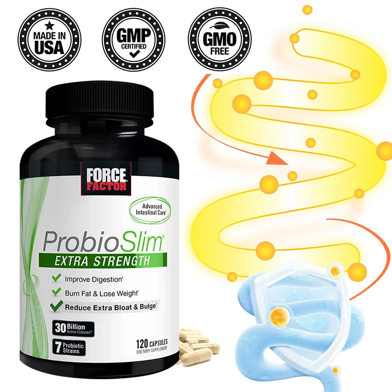 Probiotic Supplement with 30 Billion Colony Forming Units (CFU) and Green Tea Extract for Gut Health, Bloating and Gas Relief