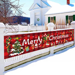 Christmas Outdoor Banner Flag Merry Christmas Decoration for Home 2024 Xmas Ornament Navidad Natal Noel Gift Happy New Year 2025