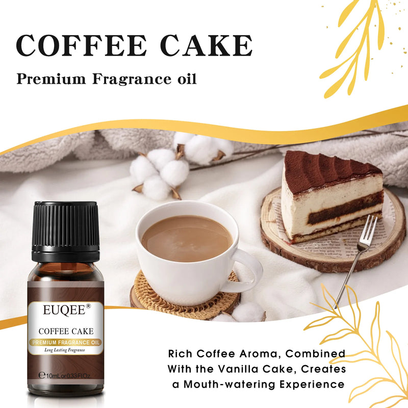 EUQEE 10ML Men's Fragrance Oil For Car Diffuser,Making Candle,DIY Perfume,Leather Forest Pine Coffee Cake Cedarwood Bay Rum