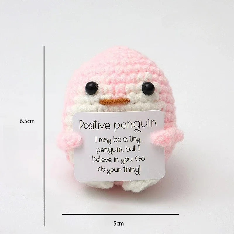 New Positive Energy Potato Eggplant Penguin Duck Knitting Doll with Card Funny Christamas Gift Home Room Decoration Party Favors