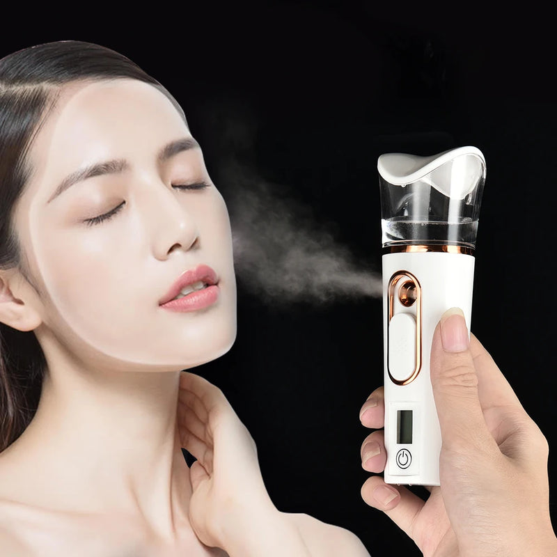 Nano Facial Sprayer Face Steamer Rechargeable Humidifier Nebulizer Portable Hydrating Moisturizing Women Beauty Water Skin Care