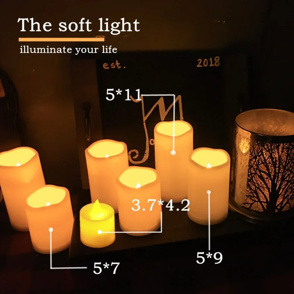 24/12PCS With Battery Flickering LED Candle Tealights Flameless Wedding Home Christmas Decor Candle Battery-powered Night Light