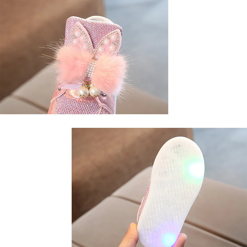 Children's Led Sneakers Girls Glowing Kids Shoes for Girls Luminous Girls Sneakers Baby Kid Shoes with Backlight Sole