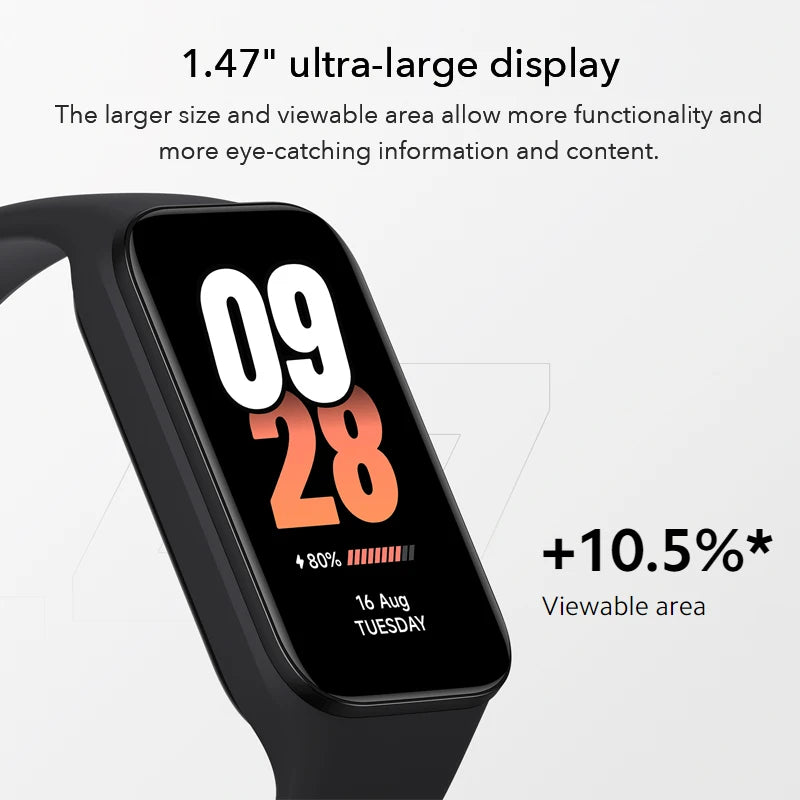 2023 New Global Version Xiaomi Smart Band 8 Active1.47" LCD Display Bluetooth 5ATM Waterproof  50+ Sport ModesHeart Rate Monitor