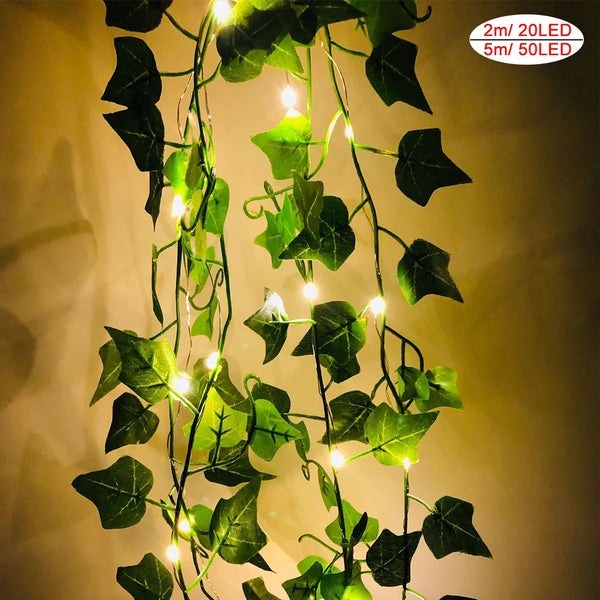 LED String Lights 2M 20LED/ 5M 50LED Maple Leaf Garland Christmas Fairy Lights for Home Bedroom Wall Patio Decoration