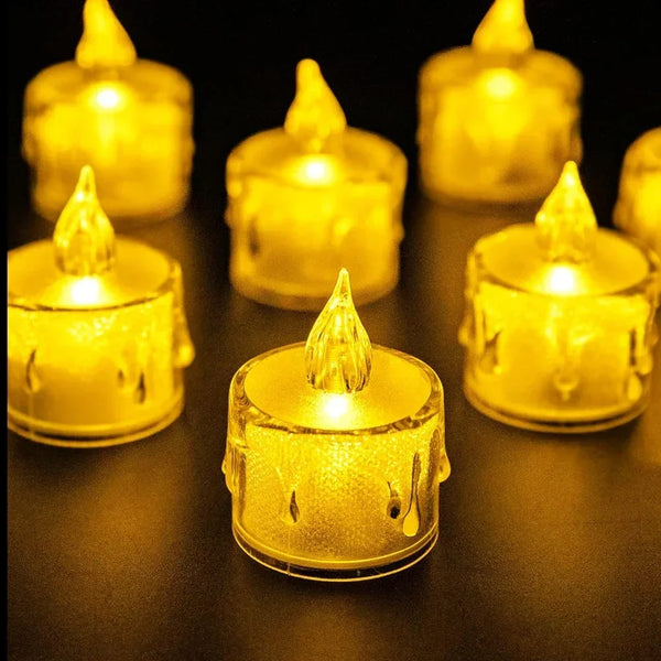 6/1Pcs Flameless LED Candle Simulation Tea Lights Birthday Wedding Fake Electric Candles Christmas Party Decoration Table Lamp