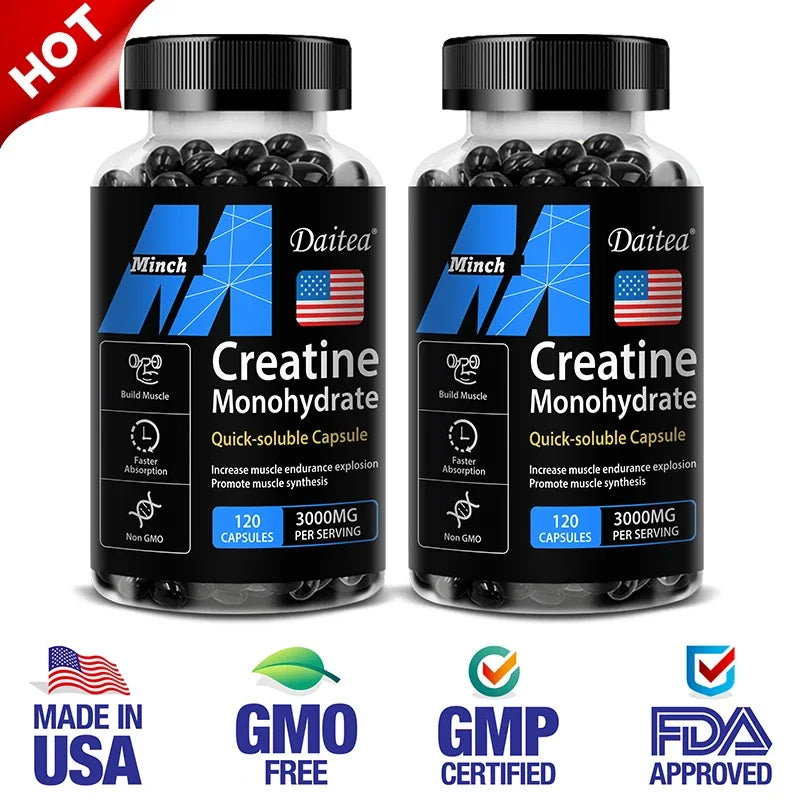 Creatine Monohydrate - 3,000 Mg Per Serving, Pre-workout Creatine To Help Build Muscle, Enhance Energy and Performance