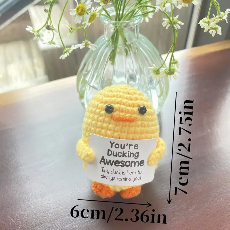 Charming Hand-Crocheted Yellow Duck Figurine - Perfect for Party Favors, Home Decor, Valentine's Day, Birthdays & More