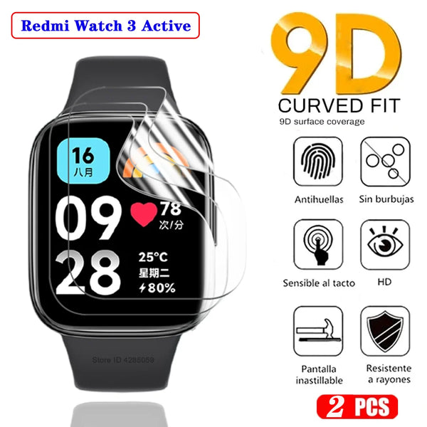 Hydrogel Film For Xiaomi Redmi Watch 3 Active Smartwatch Accessories Curved Soft Screen Protector Redmi Watch 3/3 Lite Not Glass