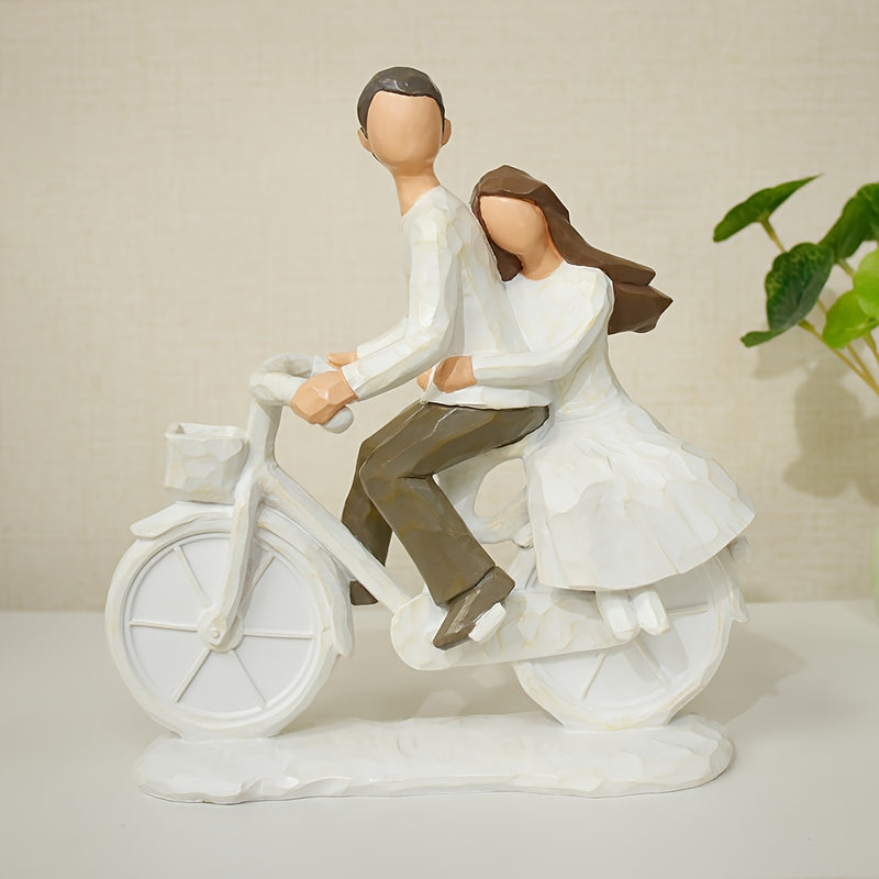 Resin Sculpture Willow Carving Bicycle Couple Valentine's Day Gift Ornaments Decoration