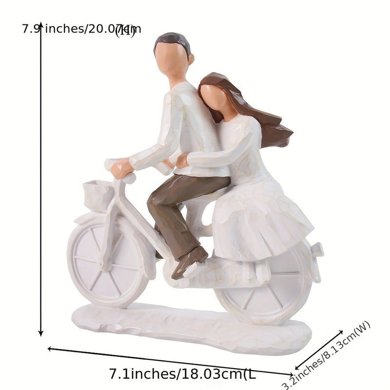 Resin Sculpture Willow Carving Bicycle Couple Valentine's Day Gift Ornaments Decoration